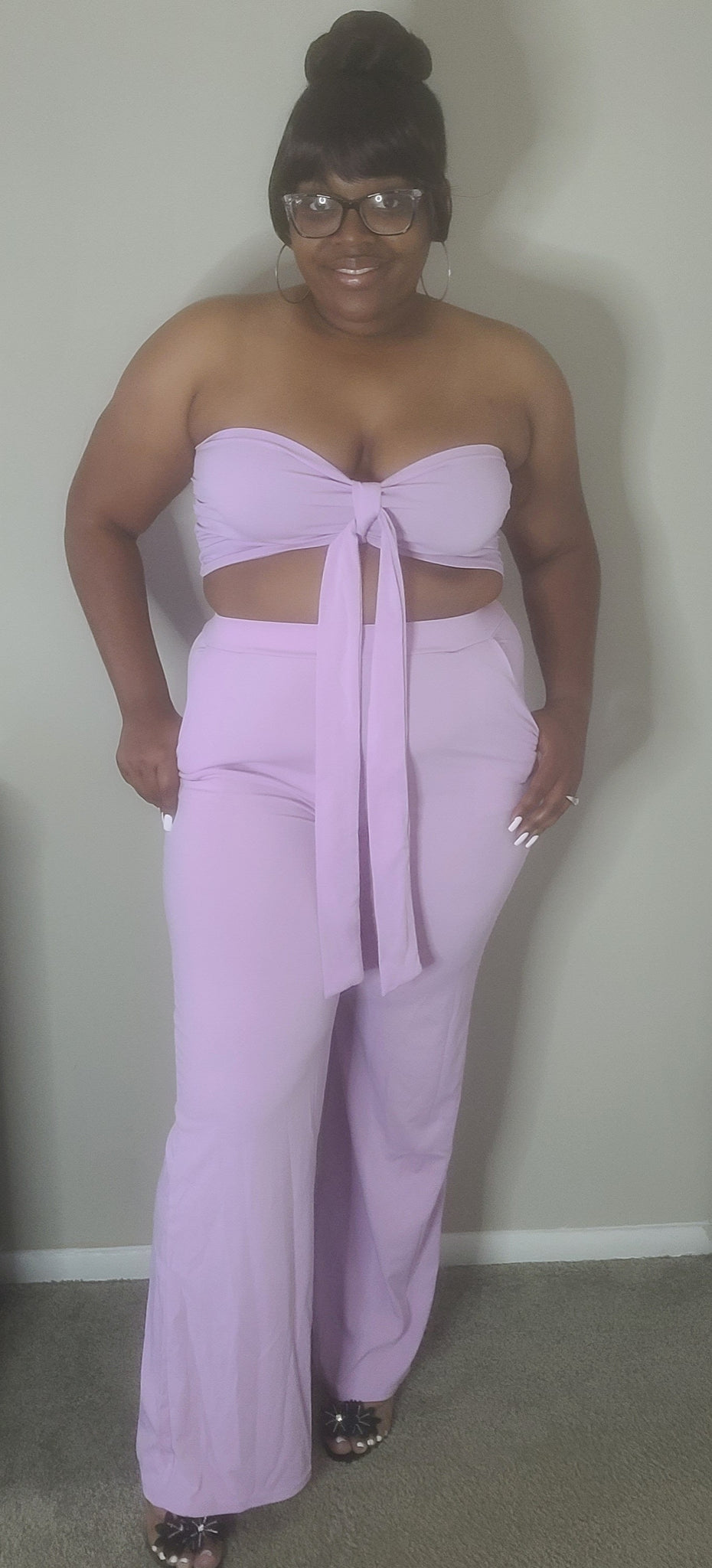 purple two piece set dress Crowd Goes Wild Two Piece Set - Purple and White