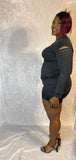 Black split two-piece Shorts set